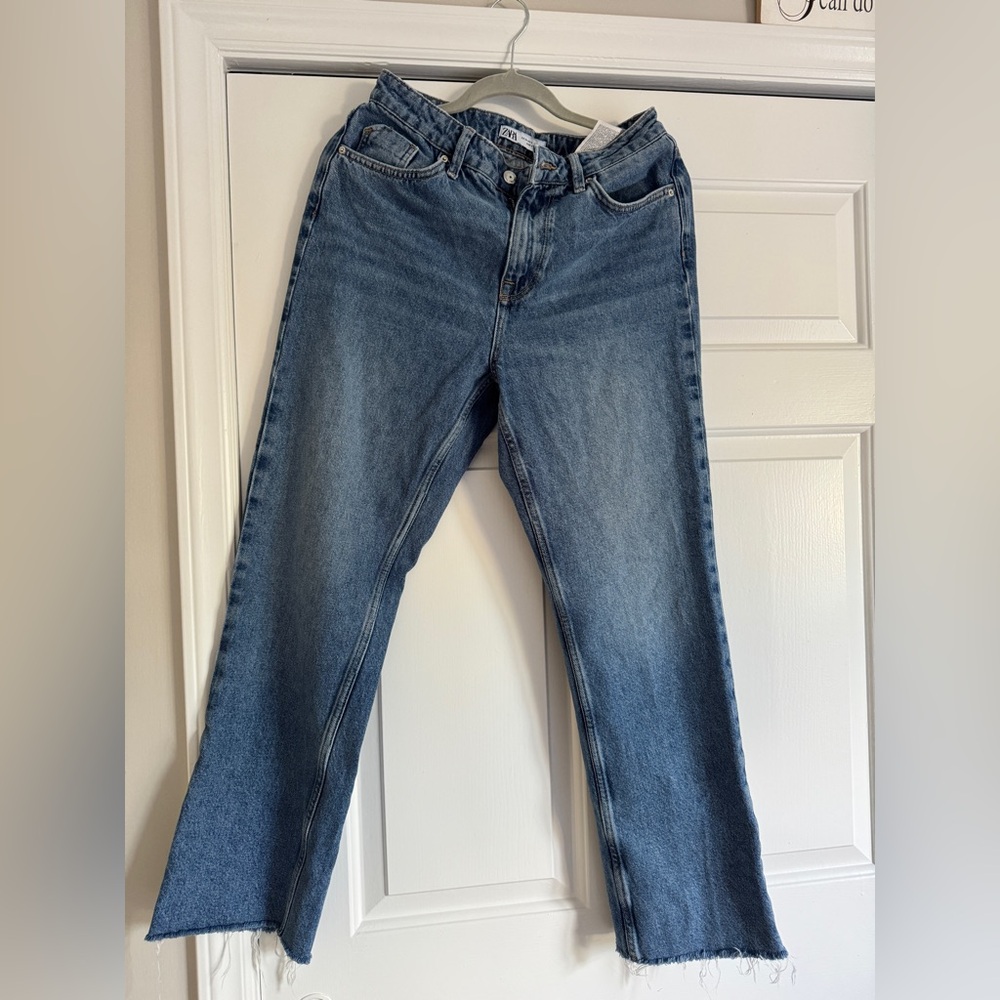 Zara Light Blue Straight Leg Jeans